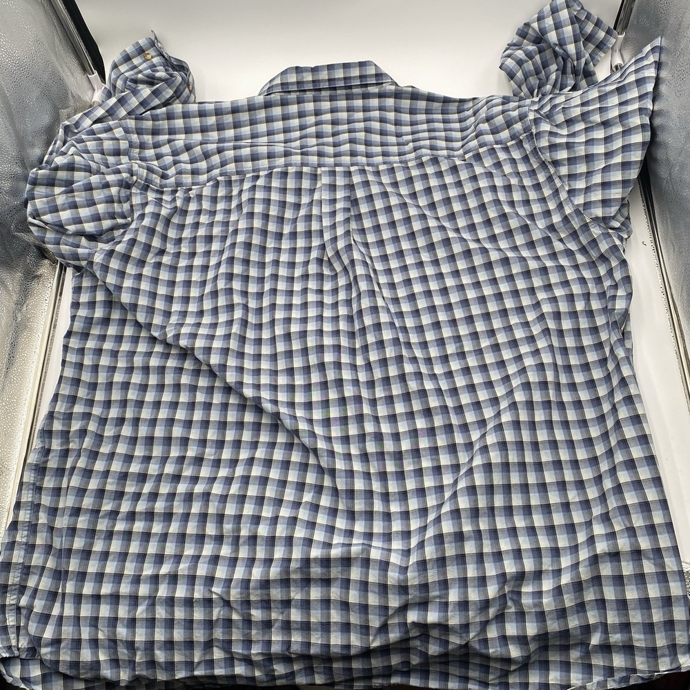 Carhartt Men 3XL Tall Blue Plaid Long Sleeve Relaxed Fit Button Down Shirt - Picture 8 of 10